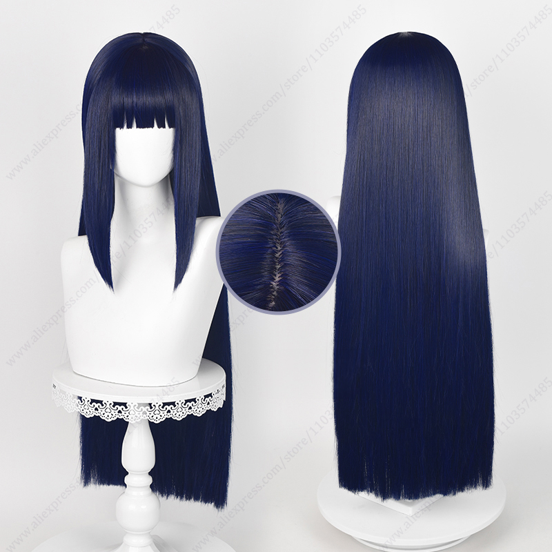 Anime Cosplay Blue Hair - Hinata Hyuga Cosplay Peruğu, Mavi-Siyah, Kadın